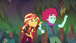 Size: 1920x1080 | Tagged: safe, screencap, oxford brush, sunset shimmer, equestria girls, equestria girls series, g4, sunset's backstage pass!, spoiler:eqg series (season 2), music festival outfit