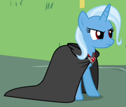 Size: 345x292 | Tagged: safe, screencap, trixie, pony, g4, magic duel, alicorn amulet, cape, clothes, cropped, female, solo