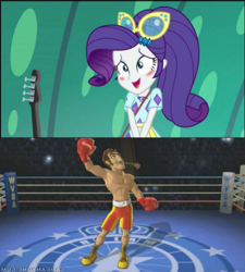 Size: 386x428 | Tagged: safe, artist:alliepeachfan, artist:starman1999, rarity, human, equestria girls, equestria girls specials, g4, my little pony equestria girls: better together, my little pony equestria girls: spring breakdown, barely eqg related, blushing, crossover, don flamenco, geode of shielding, magical geodes, nintendo, punch-out!!