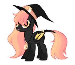 Size: 1024x892 | Tagged: safe, artist:chococolte, oc, oc only, bat pony, pony, female, hat, jewelry, mare, necklace, simple background, solo, transparent background, witch hat
