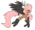 Size: 1280x1101 | Tagged: safe, artist:koloredkat, oc, oc only, oc:raven, hybrid, coat markings, eyes closed, interspecies offspring, offspring, parent:discord, parent:fluttershy, parents:discoshy, simple background, socks (coat markings), solo, transparent background