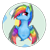 Size: 1920x1920 | Tagged: safe, artist:misfitofshadows, rainbow dash, pegasus, pony, g4, bust, colored wings, deviantart watermark, female, g5 concept leak style, g5 concept leaks, mare, multicolored wings, obtrusive watermark, rainbow dash (g5 concept leak), rainbow wings, redesign, watermark, wings