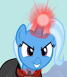 Size: 668x768 | Tagged: safe, screencap, trixie, pony, g4, magic duel, alicorn amulet, cropped, female, glowing horn, horn, solo