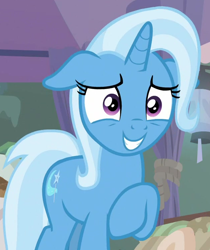 Size: 630x750 | Tagged: safe, screencap, trixie, pony, g4, my little pony: friendship is magic, student counsel, cropped, female, floppy ears, maud's cave, solo