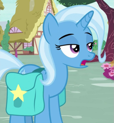 Size: 557x603 | Tagged: safe, screencap, trixie, pony, unicorn, g4, my little pony: friendship is magic, student counsel, bag, cropped, female, mare, saddle bag, solo