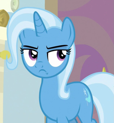 Size: 631x677 | Tagged: safe, screencap, trixie, pony, g4, student counsel, cropped, female, frown, solo