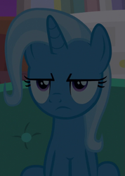 Size: 495x694 | Tagged: safe, screencap, trixie, pony, g4, student counsel, cropped, female, frown, lidded eyes, solo