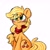 Size: 2000x2000 | Tagged: safe, artist:thieftea, applejack, earth pony, pony, g4, bandana, blushing, chest fluff, cute, eye clipping through hair, female, hatless, high res, jackabetes, mare, missing accessory, neckerchief, simple background, sitting, smiling, solo, straw in mouth, white background