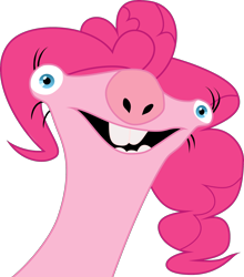 Size: 1748x1990 | Tagged: safe, artist:stjonal, pinkie pie, sloth, abomination, cursed image, female, good luck sleeping tonight, ice age, kill it with fire, looking at you, nightmare fuel, sid the sloth, simple background, solo, species swap, staring into your soul, the fourth wall cannot save you, transparent background, vector