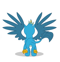 Size: 511x521 | Tagged: safe, artist:twilight-twinkle, gallus, griffon, g4, butt, gallass, male, plot, rear view, simple background, solo, spread wings, standing, white background, wings