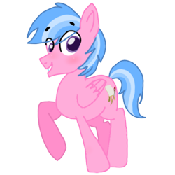 Size: 3200x3200 | Tagged: safe, artist:daylightsketch, derpibooru exclusive, edit, editor:ciaran, oc, oc only, oc:daylight sketch, pegasus, pony, 2020 community collab, derpibooru community collaboration, digital art, grin, high res, ibispaint x, male, pegasus oc, raised hoof, simple background, smiling, solo, stallion, transparent background, wings