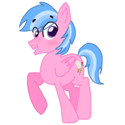 Size: 3200x3200 | Tagged: safe, artist:daylightsketch, derpibooru exclusive, edit, editor:ciaran, oc, oc only, oc:daylight sketch, pegasus, pony, 2020 community collab, derpibooru community collaboration, digital art, eye clipping through hair, eyebrows, eyebrows visible through hair, grin, high res, ibispaint x, male, pegasus oc, raised hoof, simple background, smiling, solo, stallion, transparent background, wings