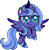 Size: 1280x1316 | Tagged: safe, artist:cloudy glow, princess luna, alicorn, pony, g4, g4.5, my little pony: pony life, crown, cute, eyeshadow, female, filly, flying, foal, g4 to g4.5, jewelry, lidded eyes, looking at you, lunabetes, makeup, regalia, s1 luna, simple background, solo, transparent background, woona, young, younger