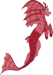 Size: 3255x4662 | Tagged: safe, artist:lightningbolt, derpibooru exclusive, oc, oc only, oc:mezma, siren, g4, .svg available, blaze (coat marking), cloven hooves, coat markings, facial markings, fangs, female, fins, fish tail, floating, gem, happy, looking at you, open mouth, scales, show accurate, simple background, siren gem, siren oc, slit pupils, solo, svg, transparent background, vector