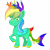 Size: 3200x3200 | Tagged: safe, artist:ciaran, derpibooru exclusive, oc, oc only, original species, pony, shark, shark pony, antlers, high res, multicolored hair, rainbow hair, rainbow tail, raised hoof, simple background, transparent background, wings