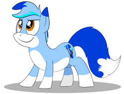 Size: 2360x1780 | Tagged: safe, artist:rupert, derpibooru exclusive, oc, oc only, oc:rupert the blue fox, earth pony, fox, fox pony, hybrid, original species, pony, 2020 community collab, derpibooru community collaboration, blue, furry, furry oc, looking up, male, multicolored hair, non-mlp oc, pale belly, pose, simple background, smiling, solo, stallion, tail fluff, transparent background, two toned coat