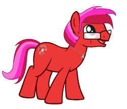 Size: 1416x1216 | Tagged: safe, artist:ngthanhphong, oc, oc only, oc:ruby star, earth pony, pony, 2020 community collab, derpibooru community collaboration, glasses, jewelry, male, necklace, scar, simple background, solo, stallion, transparent background