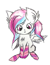 Size: 2648x3425 | Tagged: safe, artist:sumi-mlp25, edit, oc, oc only, oc:strawberry breeze, pegasus, pony, 2020 community collab, derpibooru community collaboration, clothes, high res, simple background, sitting, socks, solo, striped socks, traditional art, transparent background
