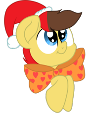 Size: 226x301 | Tagged: safe, artist:itsnovastarblaze, artist:swivel starsong, part of a set, oc, oc only, oc:aspire bolt, pegasus, pony, be the gift, bowtie, christmas, hat, holiday, male, santa hat, simple background, smiling, solo, stallion, transparent background