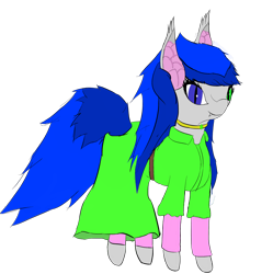 Size: 2490x2500 | Tagged: artist needed, safe, oc, oc only, bat pony, pony, 2020 community collab, derpibooru community collaboration, bat pony oc, clothes, fangs, female, high res, mare, needs more saturation, simple background, solo, transparent background