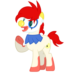 Size: 1800x1800 | Tagged: safe, artist:ponkus, oc, oc only, oc:jester jokes, earth pony, pony, 2020 community collab, derpibooru community collaboration, clown, clown makeup, clown nose, simple background, solo, transparent background