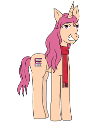 Size: 1000x1250 | Tagged: safe, artist:costello336, oc, pony, unicorn, clothes, scarf, simple background, solo, transparent background