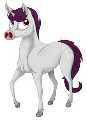 Size: 2188x3022 | Tagged: safe, artist:skunk bunk, oc, oc:sniffles, pig, pony, unicorn, 2020 community collab, derpibooru community collaboration, cutie mark, high res, male, nostrils, pig nose, purple eyes, rag, realistic, realistic anatomy, realistic horse legs, simple background, solo, stallion, tissue, tissue paper, transparent background