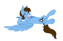 Size: 5264x3383 | Tagged: safe, artist:skydiggitydive, oc, oc:sky dive, pegasus, pony, 2020 community collab, derpibooru community collaboration, biting tongue, crossing legs, flying, grin, hooves, hooves behind head, lounging, male, simple background, smiling, smug, solo, tongue out, transparent background, underhoof