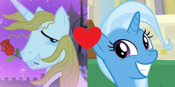Size: 788x393 | Tagged: safe, edit, edited screencap, screencap, prince blueblood, trixie, all bottled up, g4, the best night ever, female, male, ship:bluetrix, shipping, shipping domino, straight