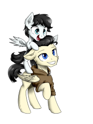 Size: 3000x4000 | Tagged: safe, artist:astery, derpibooru exclusive, oc, oc:adam, oc:alex, pegasus, pony, 2020 community collab, derpibooru community collaboration, brothers, colt, foal, male, siblings, standing on back, transparent background