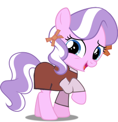 Size: 4418x4567 | Tagged: safe, edit, editor:crisx284, diamond tiara, earth pony, pony, g4, ai (digimon), clothes, digimon, digimon tamers, female, filly, raised hoof, simple background, solo, transparent background