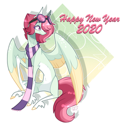 Size: 2680x2761 | Tagged: safe, artist:sugaryicecreammlp, oc, oc only, oc:celestial star, pegasus, pony, clothes, female, goggles, high res, mare, scarf, solo, two toned wings, wings