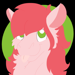 Size: 2000x2000 | Tagged: safe, artist:euspuche, oc, oc only, oc:banana heartbeat, pony, bust, colored, flat colors, high res, lineless, looking at you, portrait, solo, tongue out