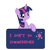 Size: 150x151 | Tagged: safe, artist:majkashinoda626, twilight sparkle, pony, unicorn, g4, angry, female, i don't do commissions, sign, solo, unicorn twilight