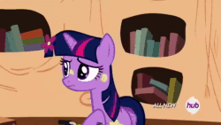Size: 1280x720 | Tagged: safe, screencap, spike, twilight sparkle, alicorn, dragon, pony, g4, season 4, twilight time, all new, animated, applesauce, blueprint, book, bookshelf, chips, flower, food, frustrated, golden oaks library, hub logo, hubble, lifting, nachos, oh come on, scooter, scroll, sound, text, tired, twilight sparkle (alicorn), webm, yelling