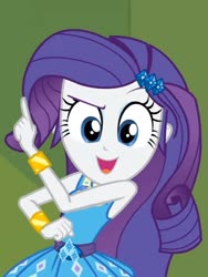 Size: 540x720 | Tagged: safe, screencap, rarity, equestria girls, equestria girls specials, g4, my little pony equestria girls: better together, my little pony equestria girls: holidays unwrapped, o come all ye squashful, canterlot high, cropped, cute, diamonds, female, hairpin, high school, jewelry, lockers, looking at you, open mouth, raribetes, rarity peplum dress, smiling, waistband, wrist cuffs