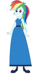 Size: 1024x2022 | Tagged: safe, artist:cartoonmasterv3, rainbow dash, human, equestria girls, g4, female, long dress, rainbow dash always dresses in style, simple background, solo, transparent background, vector
