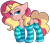 Size: 1280x1117 | Tagged: safe, artist:rainbowtashie, oc, oc:sunbutter cookies, earth pony, pony, unicorn, butt, clothes, commissioner:bigonionbean, cutie mark, fusion, fusion:pinkie pie, fusion:sunset shimmer, meme, plot, seductive pose, socks, striped socks, sultry pose, writer:bigonionbean