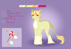 Size: 3500x2454 | Tagged: safe, artist:nobleclay, oc, oc only, oc:lemon sours, pony, unicorn, female, high res, mare, offspring, parent:big macintosh, parent:sugar belle, parents:sugarmac, solo, transgender