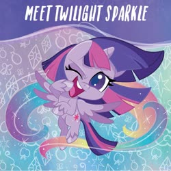 Size: 927x928 | Tagged: safe, twilight sparkle, alicorn, pony, g4.5, my little pony: pony life, official, female, one eye closed, solo, twilight sparkle (alicorn)