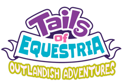 Size: 1600x1100 | Tagged: safe, artist:chedx, oc, comic:toe outlandish adventures, tails of equestria, comic, fanfic, fantasy, logo, simple background, transparent background