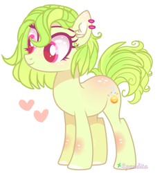 Size: 1931x2064 | Tagged: safe, artist:2pandita, oc, oc only, earth pony, pony, ear piercing, female, mare, piercing, simple background, smiling, solo, white background