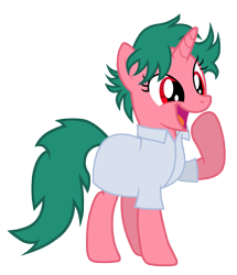 Size: 4719x5492 | Tagged: safe, alternate version, artist:aborrozakale, oc, oc only, oc:fancy nuclei, pony, unicorn, g4, absurd resolution, clothes, female, lab coat, mare, open mouth, simple background, solo, transparent background