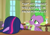 Size: 1013x719 | Tagged: safe, edit, edited screencap, screencap, spike, twilight sparkle, alicorn, dragon, pony, g4, my little pony: friendship is magic, the point of no return, big pink loser, cropped, dexterous hooves, dialogue, duo, facedesk, juice, juice box, musical instrument, parody, spongebob squarepants, trumpet, twilight sparkle (alicorn), winged spike, wings