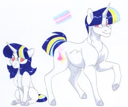 Size: 3372x2826 | Tagged: safe, artist:frozensoulpony, oc, oc:astral allegory, pony, unicorn, colt, high res, male, offspring, parent:comet tail, parent:twilight sparkle, parents:cometlight, stallion, traditional art