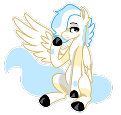 Size: 1602x1519 | Tagged: safe, artist:koloredkat, oc, oc only, pegasus, pony, colored hooves, male, pegasus oc, simple background, sitting, solo, stallion, transparent background, wings