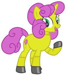 Size: 917x1040 | Tagged: safe, artist:rainbow eevee, pony, robot, robot pony, battle for dream island, female, flower, mare, ponified, raised hoof, robot flower, simple background, solo, transparent background