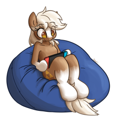 Size: 1280x1280 | Tagged: safe, artist:spheedc, earth pony, pony, semi-anthro, arm hooves, beanbag chair, commission, commissioner:darnelg, crossover, digital art, epona, epony, female, mare, nintendo switch, playing, simple background, sitting, smiling, solo, the legend of zelda, transparent background