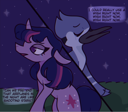 Size: 1280x1121 | Tagged: safe, artist:fwya, twilight sparkle, pony, g4, aeroplanes and meteor showers, airplanes (song), crossover, crossover shipping, female, male, mare, mordecai, mordetwi, redraw mordetwi meme, regular show, remake, shipping, straight
