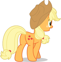 Size: 5000x5117 | Tagged: safe, artist:luckreza8, applejack, earth pony, pony, g4, the beginning of the end, .svg available, absurd resolution, applejack's hat, butt, cowboy hat, female, hat, mare, open mouth, plot, simple background, solo, transparent background, vector